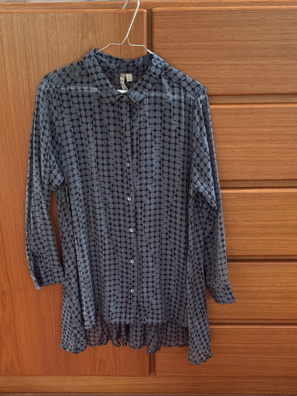 Comfy USA black/grey Dot-Pattern Button-Down Shirt